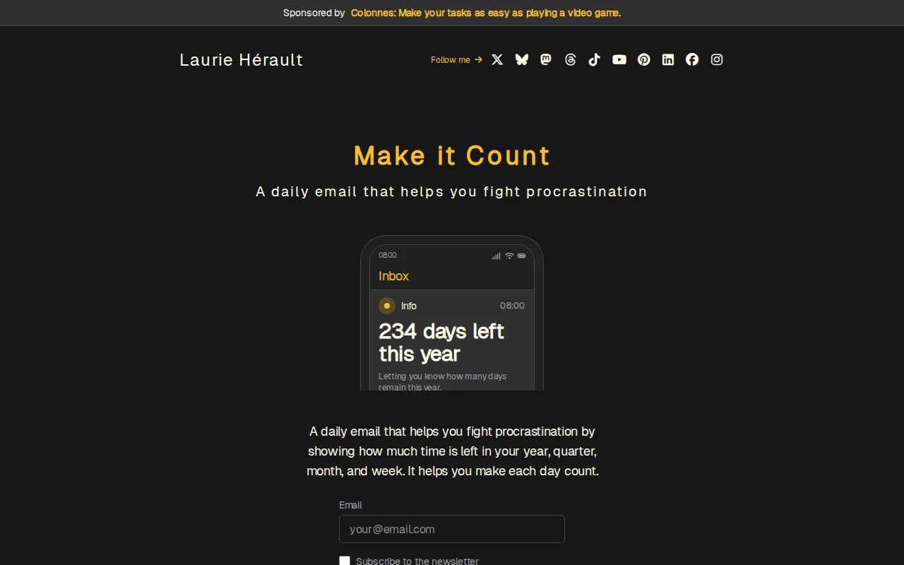 Make it Count – a daily email for fight procrastination