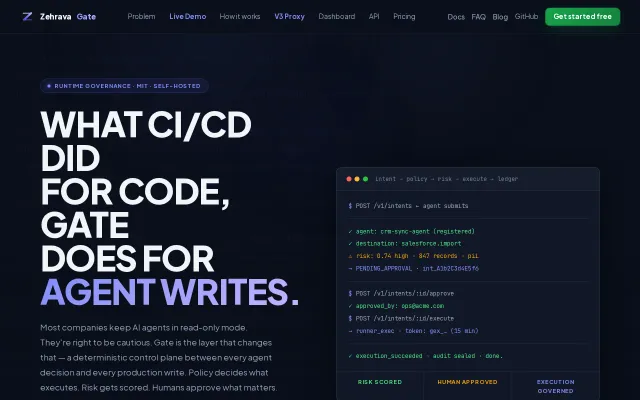 Gate – deterministic write-path checkpoint for AI agents