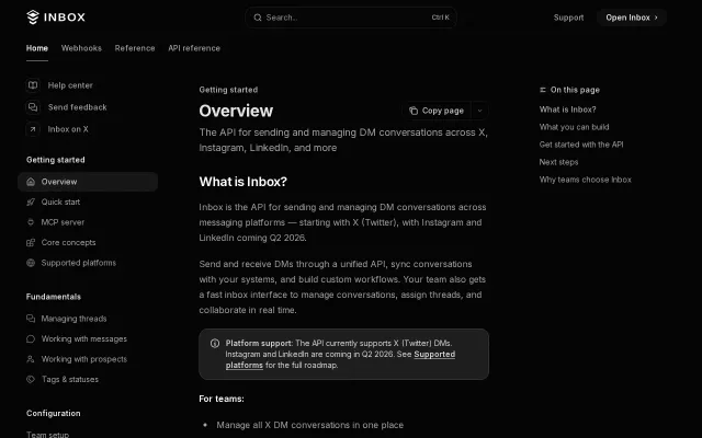 Inbox – An API and MCP server for managing DMs programmatically