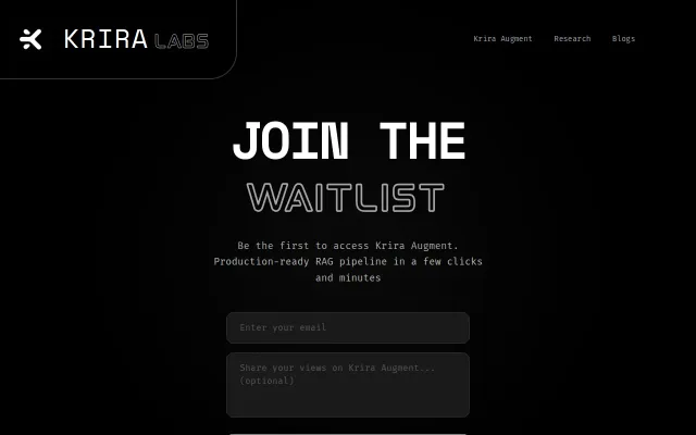 Krira Augment – Production Ready RAG in Minutes