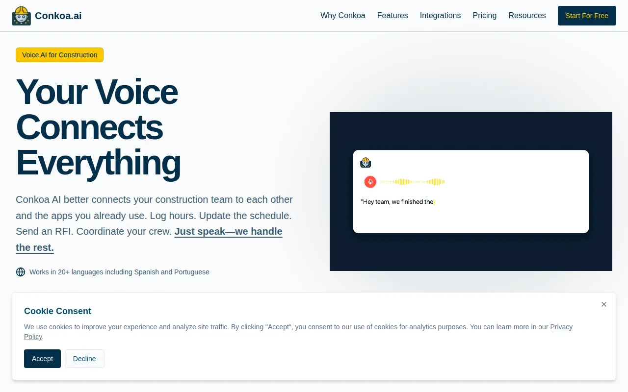 Conkoa AI – Voice-First Slack for Construction