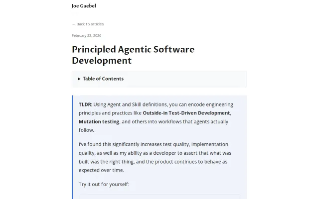 Principled Agentic Software Development