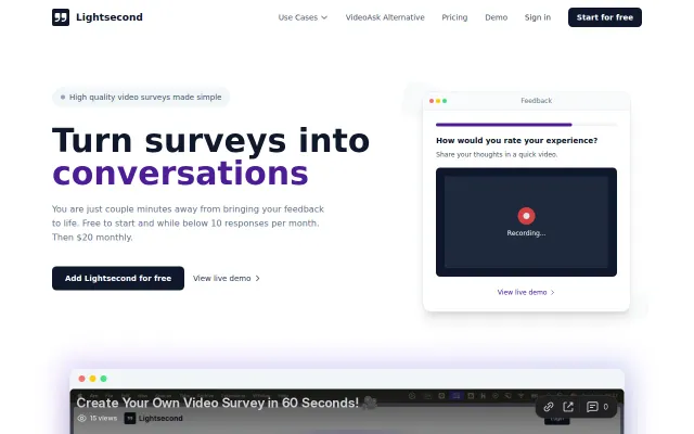 Lightsecond Video Surveys