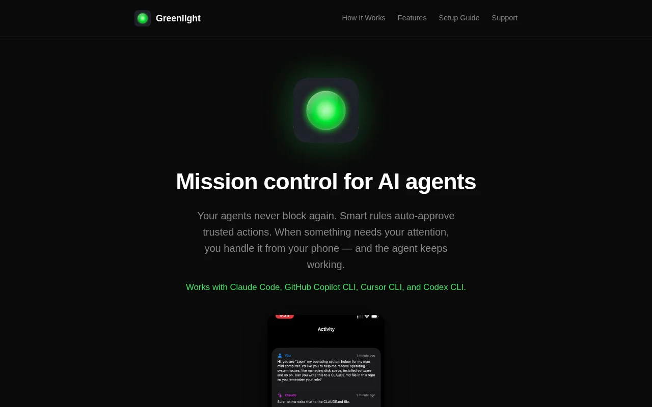 Greenlight – Manage your AI coding agents from your phone