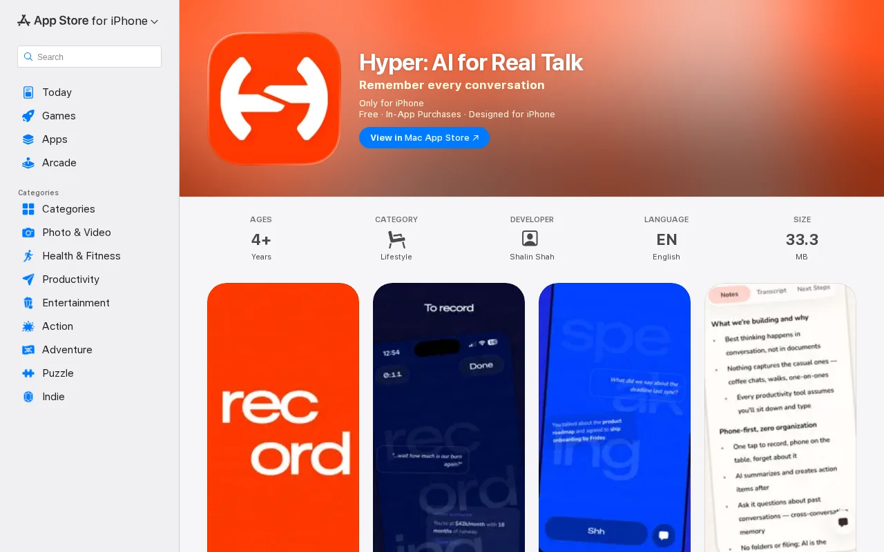 Hyper – A stupidly non-corporate voice AI app for IRL conversations