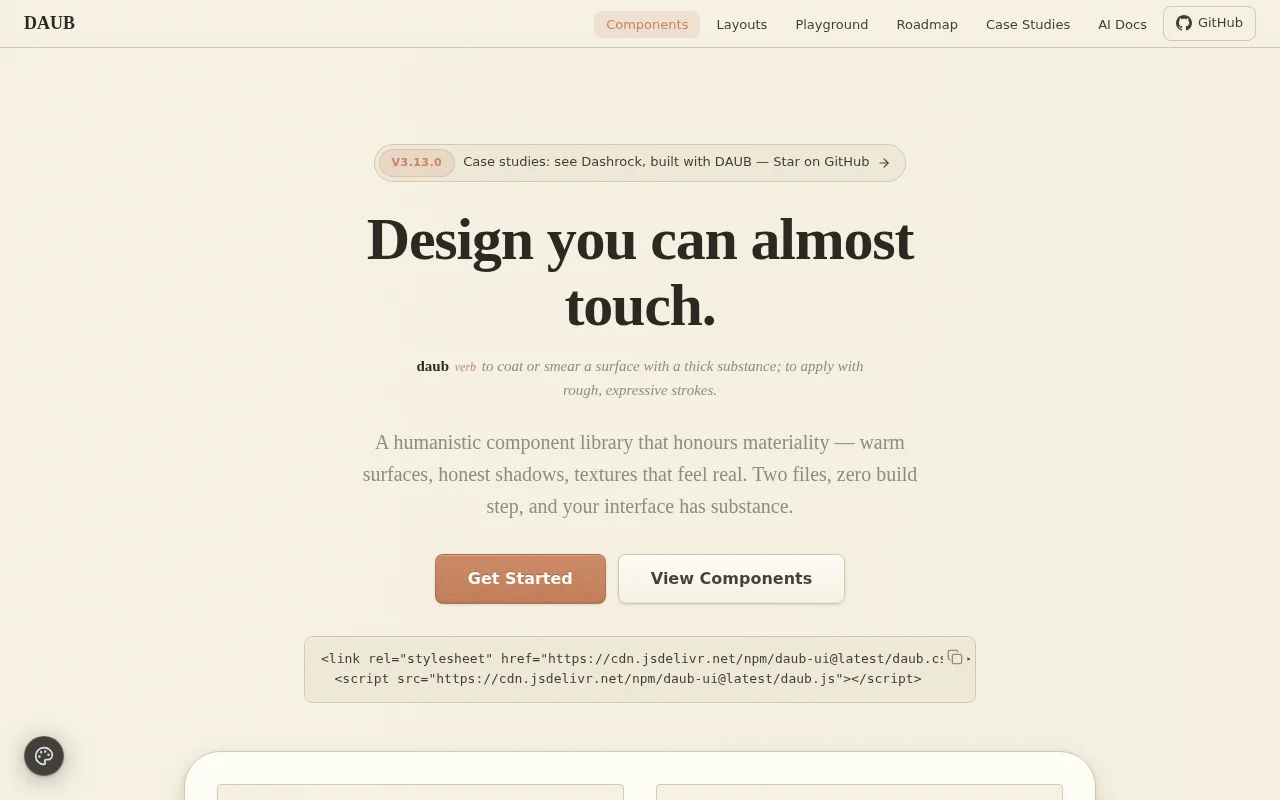Daub – A rendering spec for AI-generated UIs (two files, no build step)