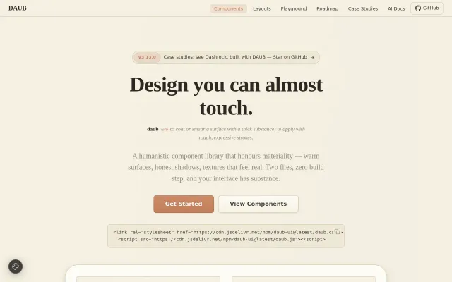 Daub – A rendering spec for AI-generated UIs (two files, no build step)
