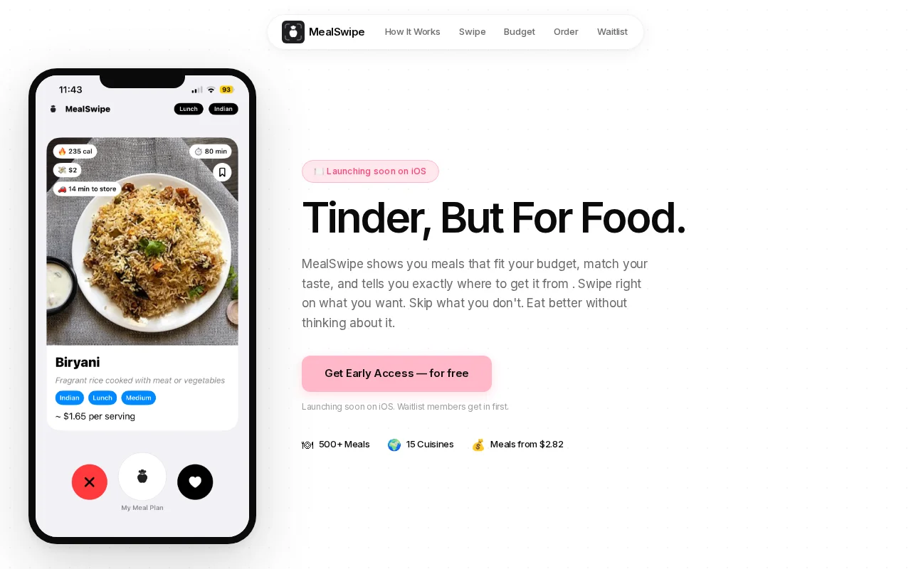 Tinder, but for Food
