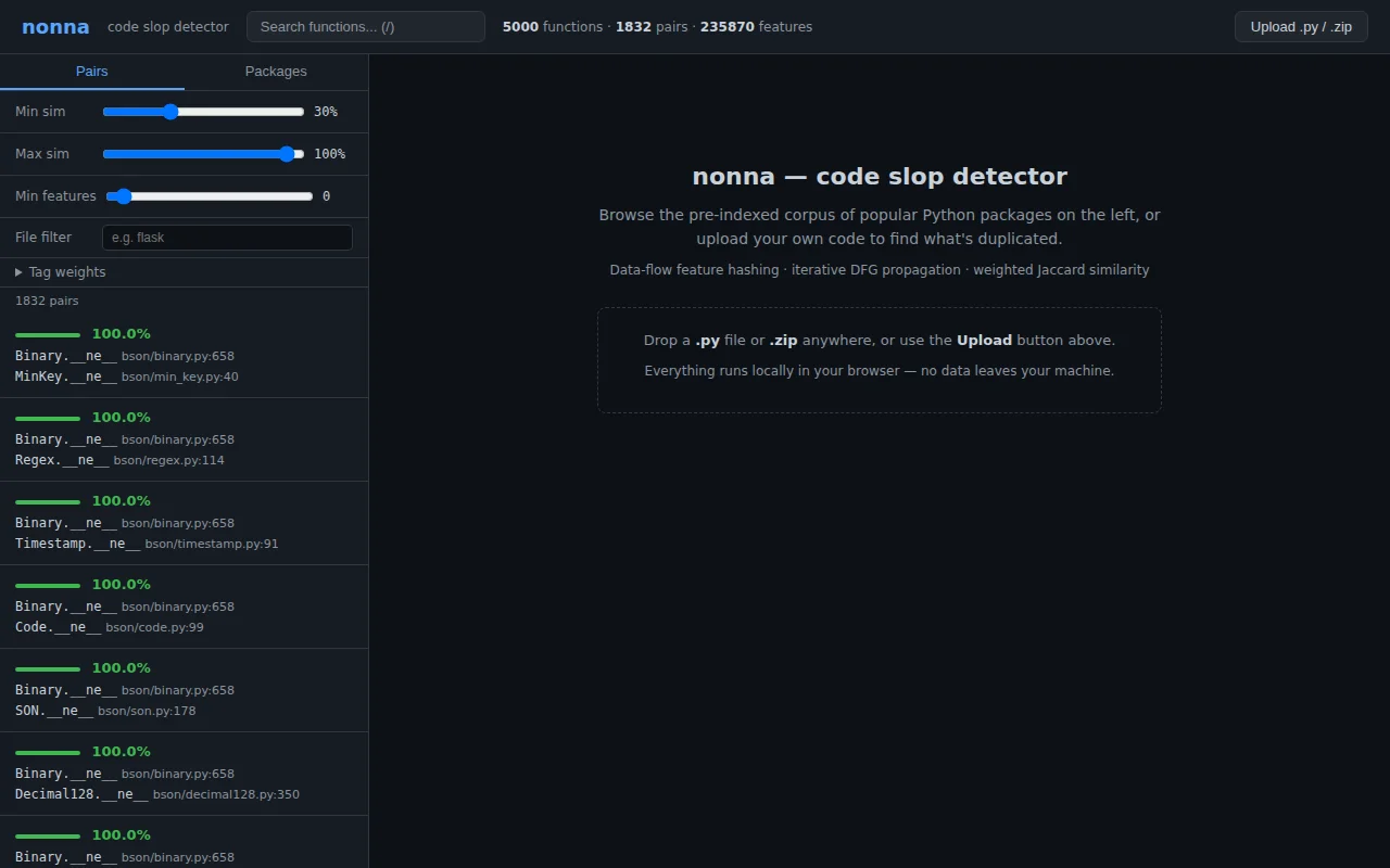 Nonna – code slop detector that runs in the browser
