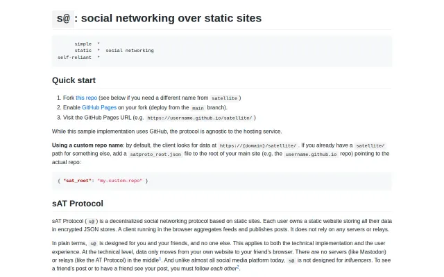 s@: decentralized social networking over static sites
