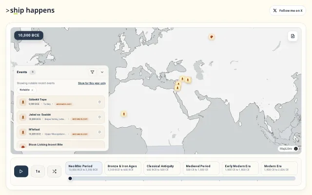 I built Chronoscope, because Google Maps won't let you visit 3400 BCE