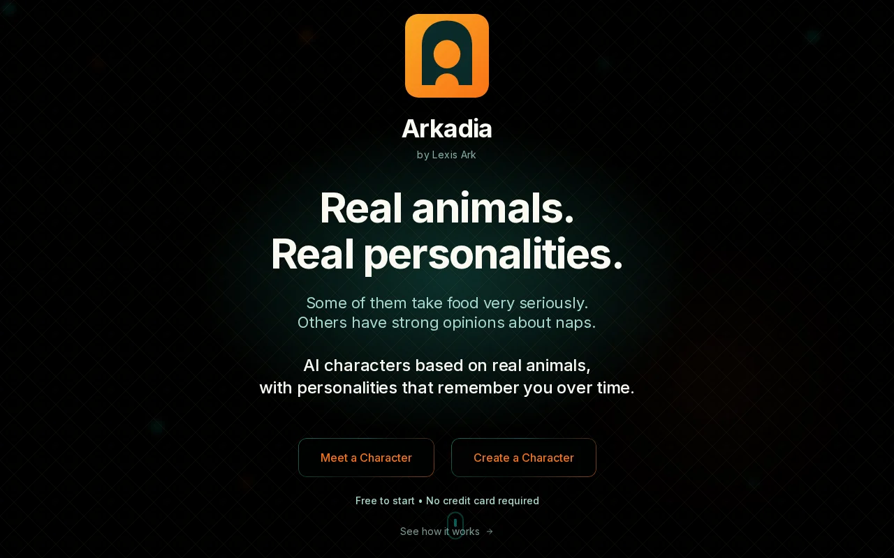 Arkadia – AI characters based on real animals