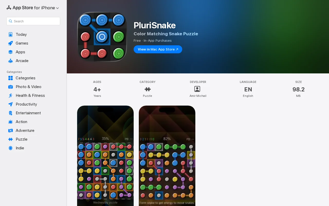 PluriSnake, a new kind of snake puzzle game [iOS/iPadOS/macOS]