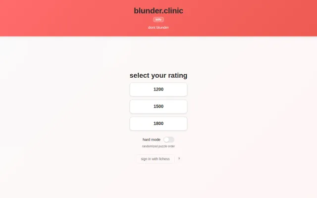 blunder.clinic, realistic daily chess puzzles