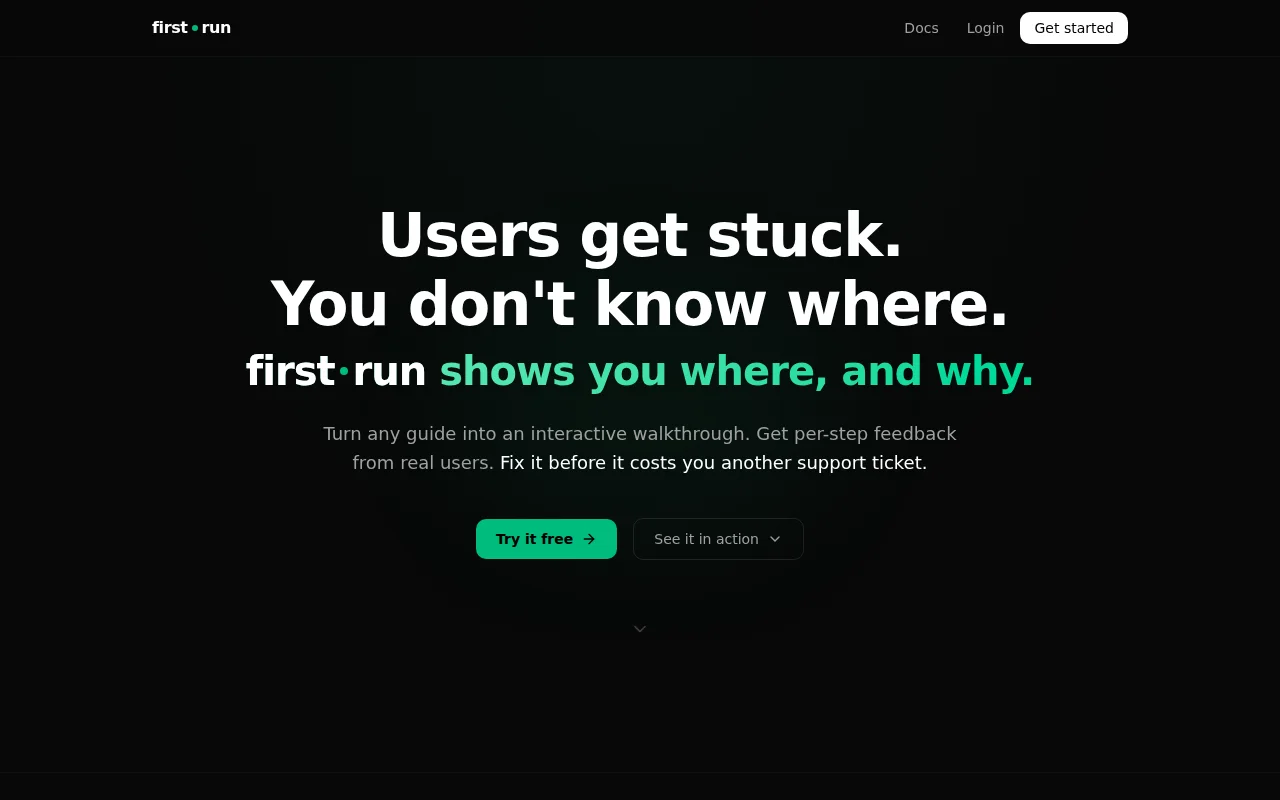 Firstrun – Turn static documentation into interactive walkthroughs