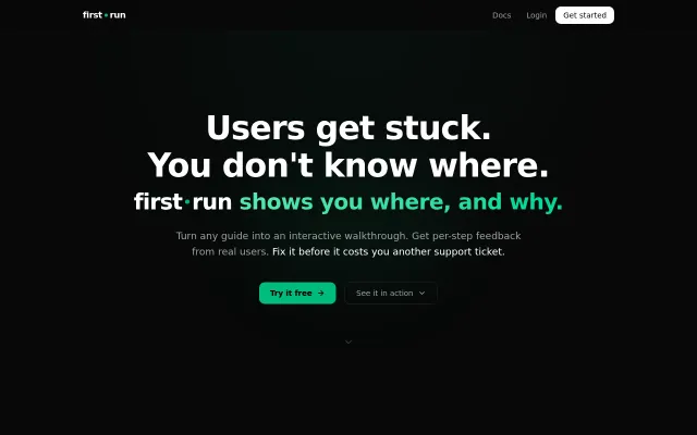 Firstrun – Turn static documentation into interactive walkthroughs
