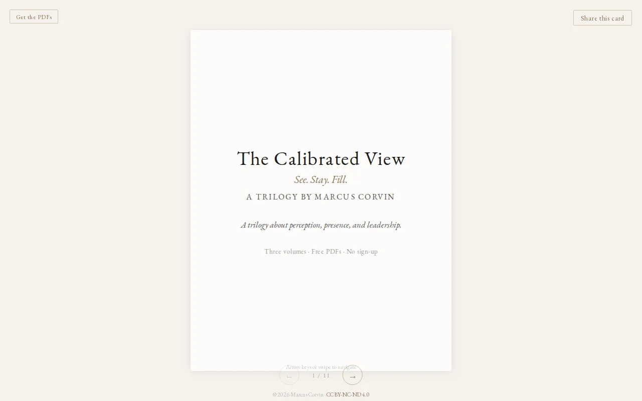 I wrote a free trilogy about perception, presence, and leadership