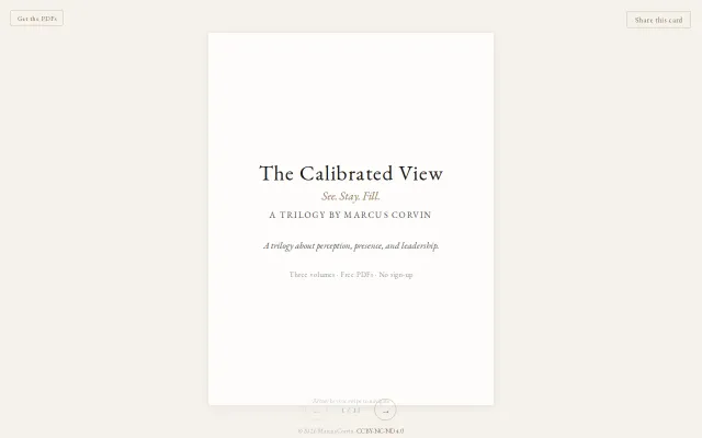 I wrote a free trilogy about perception, presence, and leadership