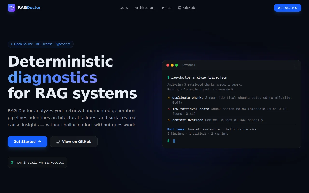 RAG Doctor – CLI tool to diagnose broken RAG pipelines