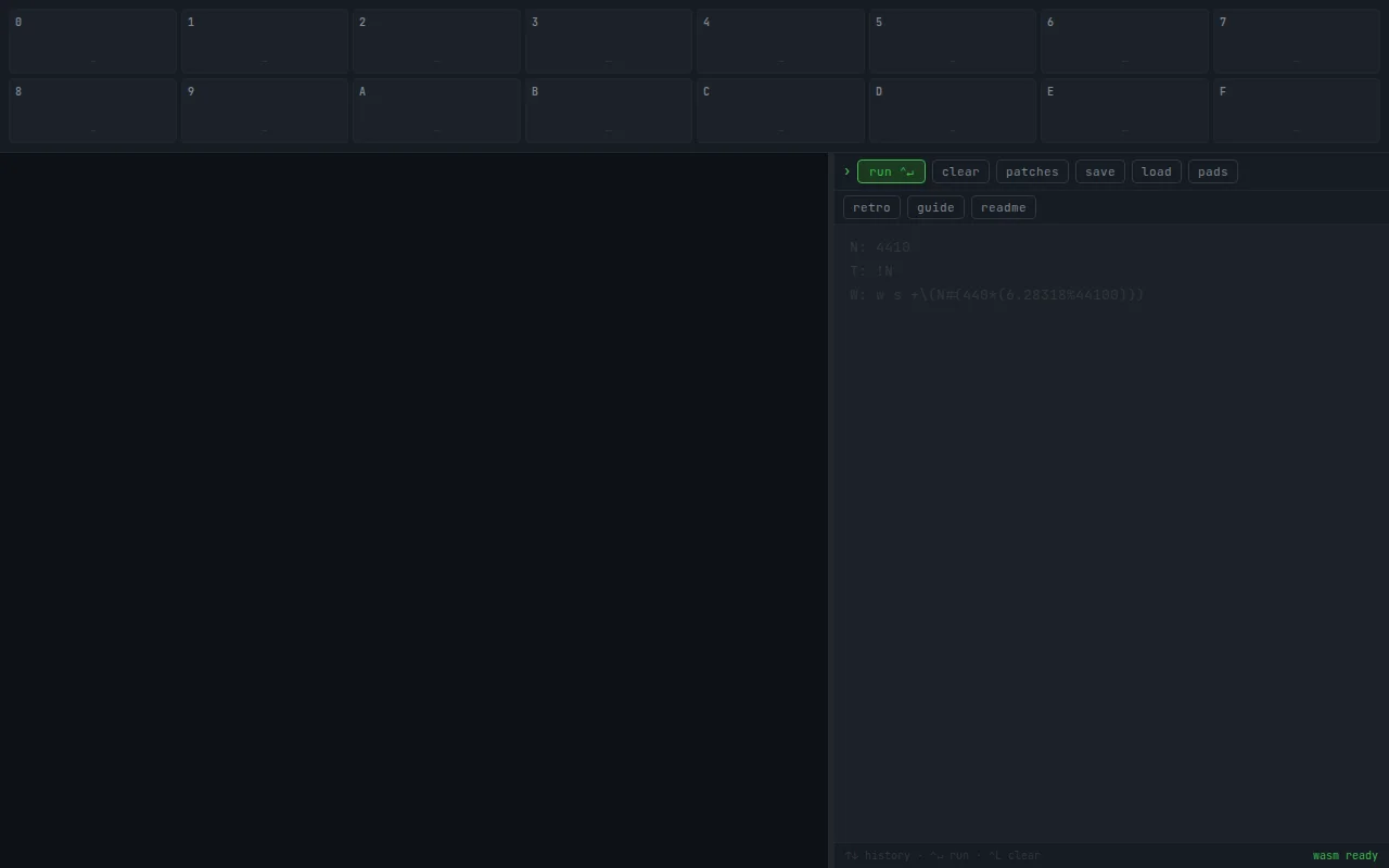 K-synth – A web-based array language playground for synth design