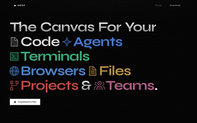 Mesa – A collaborative canvas IDE built for agent-first development