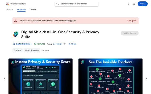 Chrome extension that detects past website breaches
