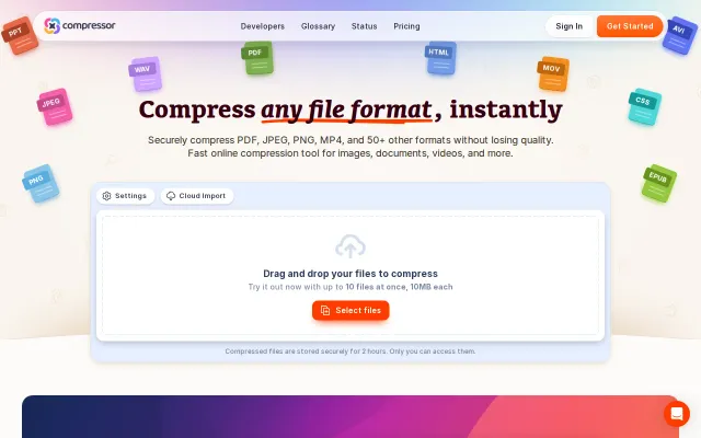 Compressor.app – Compress almost any file format