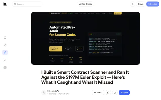 I built a smart contract scanner and ran it vs. the $197M Euler exploit