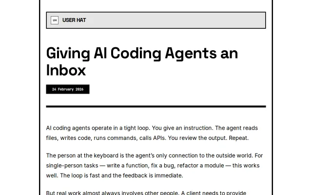 Intake API – An inbox for AI coding agents