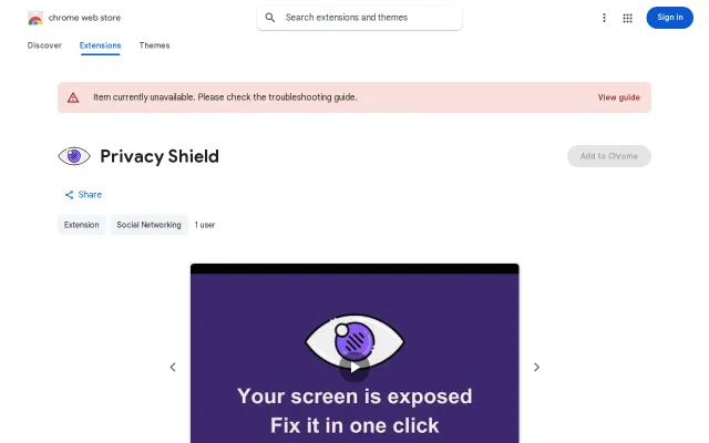 Privacy Shield an extension that hides your tabs during screen sharing