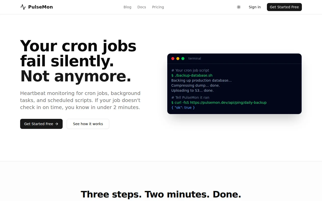 I built a heartbeat and uptime monitoring for developers