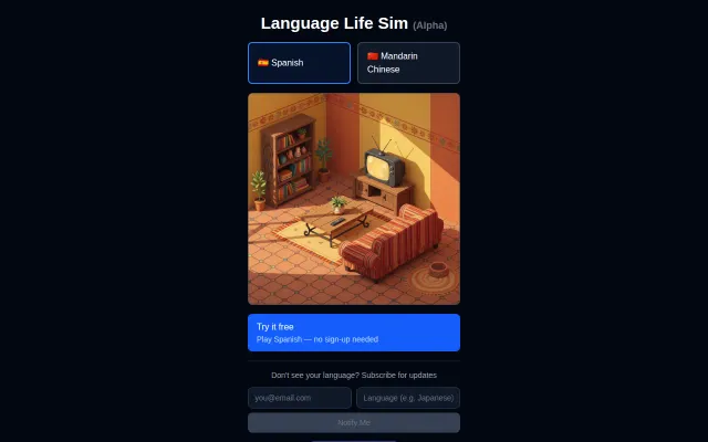 Language Life – Learn a language by living a simulated life