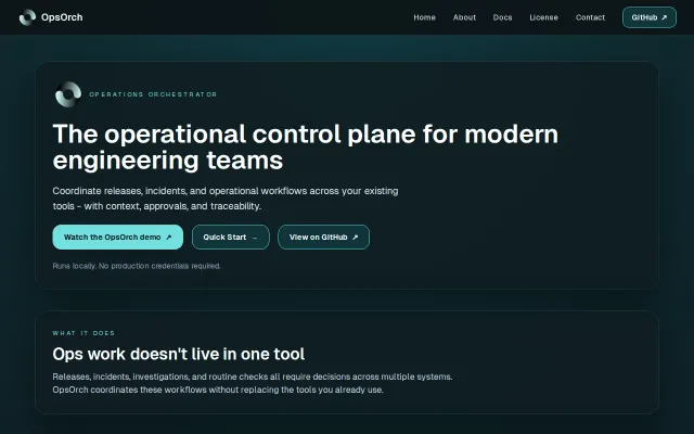 OpsOrch – a unified API for incidents, logs, metrics, and runbooks