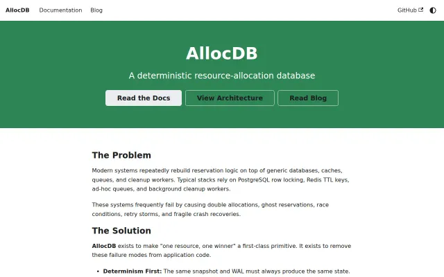 AllocDB – A deterministic resource-allocation DB built with Codex