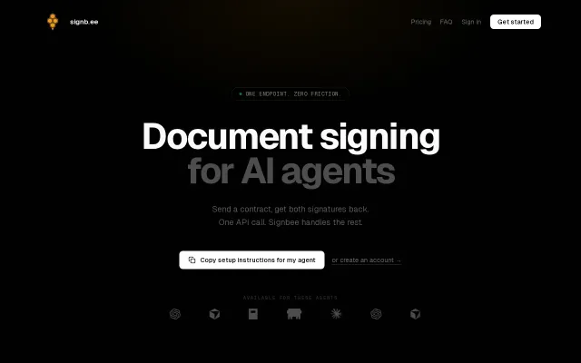 Signbee – An API that lets AI agents send documents for signature