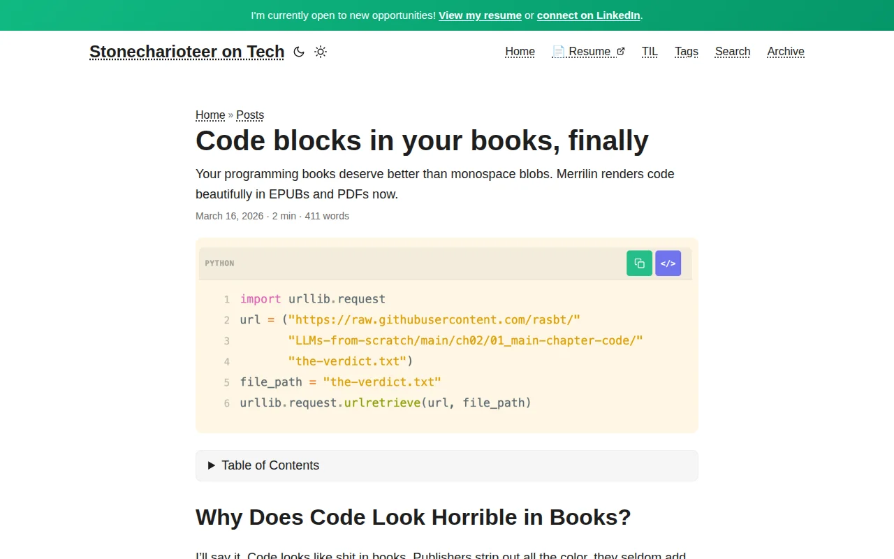 Merrilin.ai – Code blocks in your books, finally