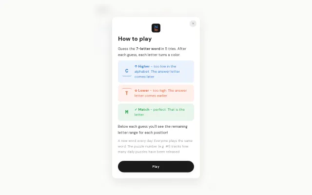HiLo – A word guessing game based on binary search