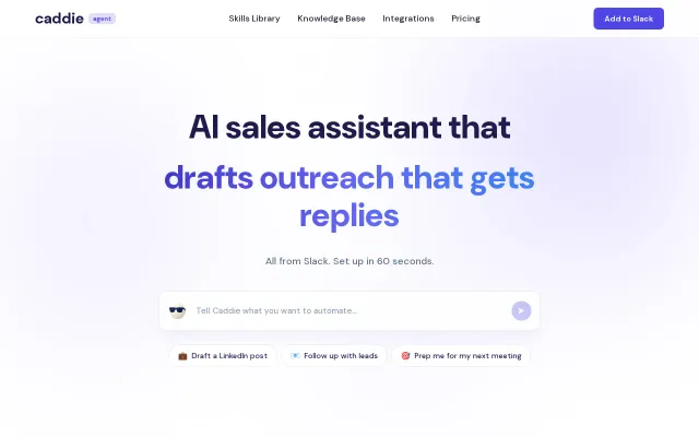 Caddie – AI agent that lives in Slack, executes tasks across your tools