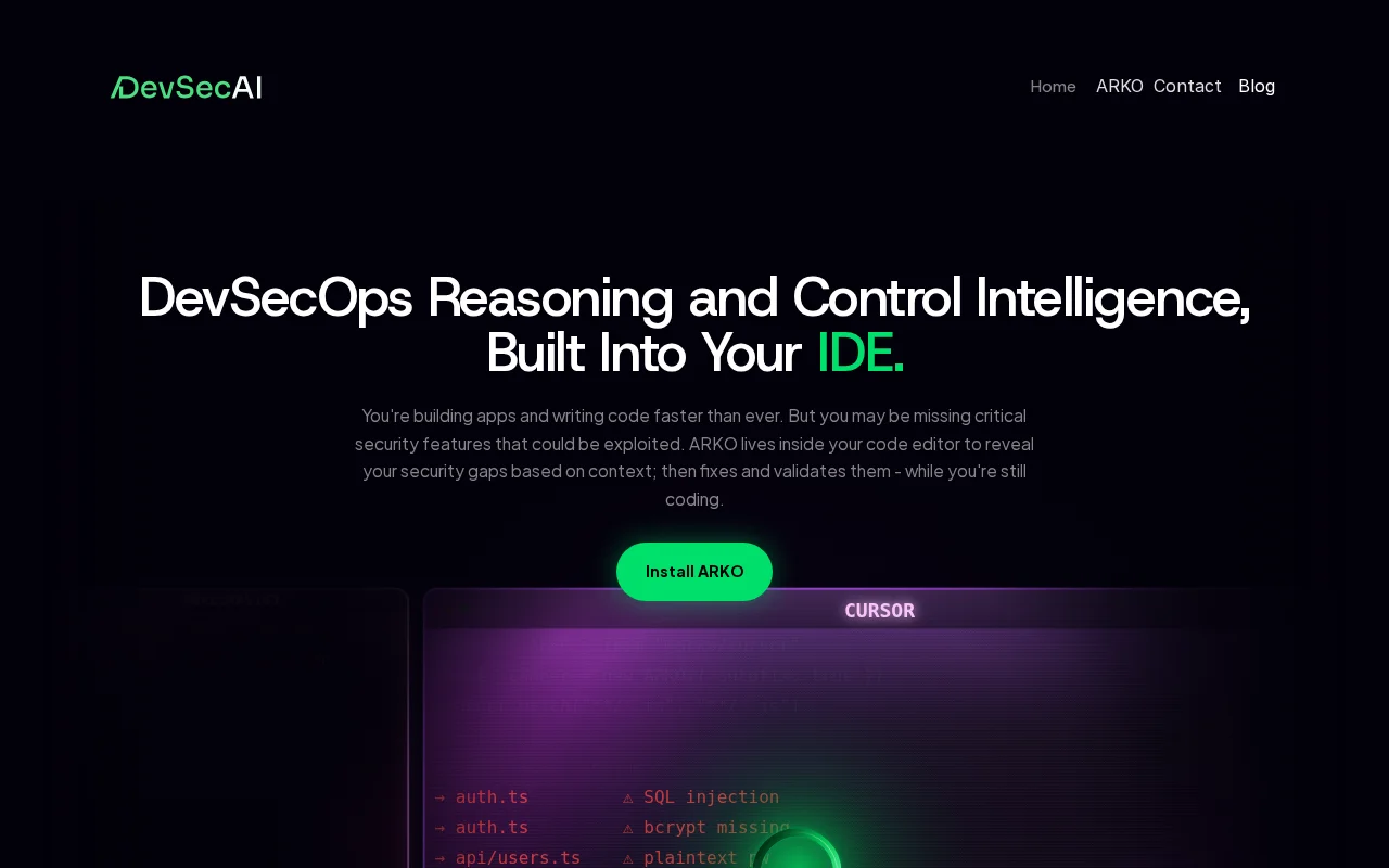 Arko – Real-time AI threat modelling inside Cursor and VS Code