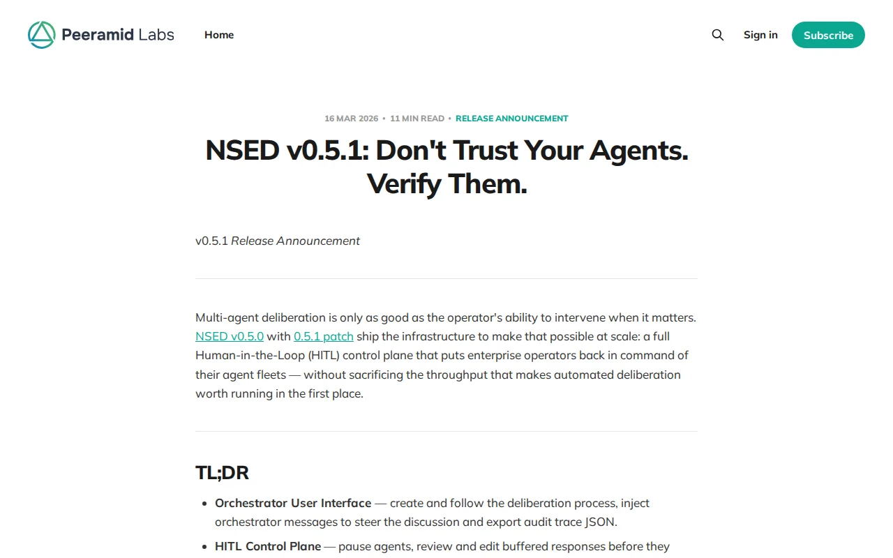 NSED v0.5.1: Don't Trust Your Agents. Verify Them