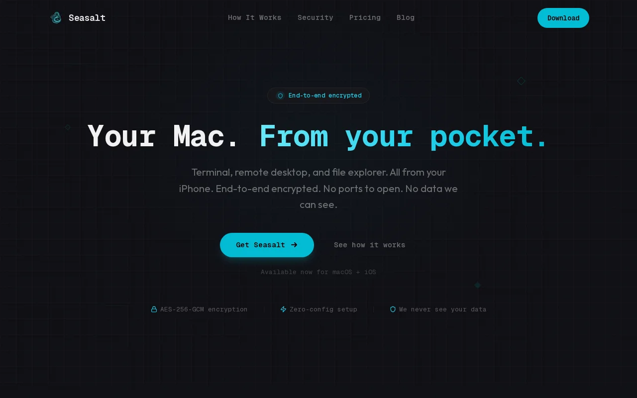 Seasalt Cove, iPhone access to your Mac