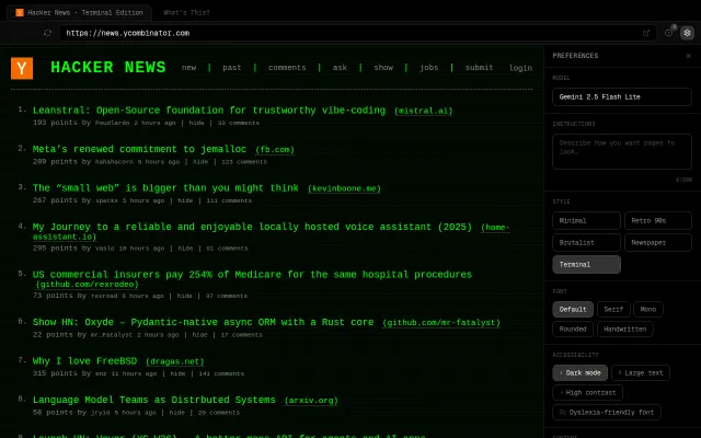 Browse-your-way – use LLMs to browse a customizable web