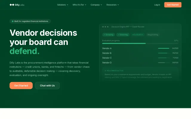 Dilly Labs – structured vendor selection for banks and credit unions