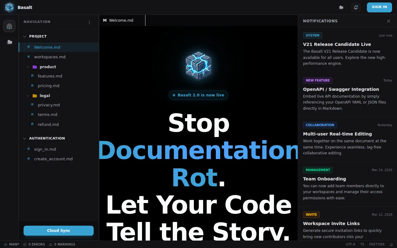 Basalt – IDE-like documentation for infrastructure and API
