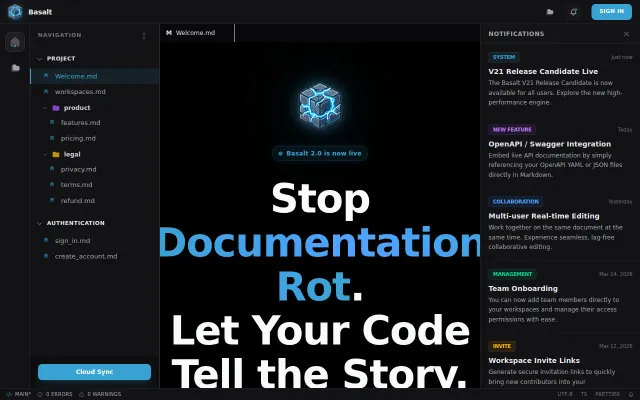 Basalt – IDE-like documentation for infrastructure and API