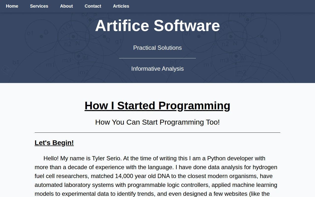 An Article About How I Starting Programming