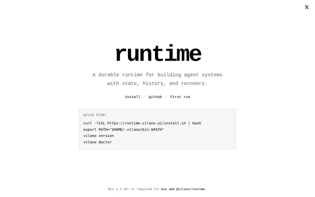 Vilano Runtime – a durable runtime for building agent systems