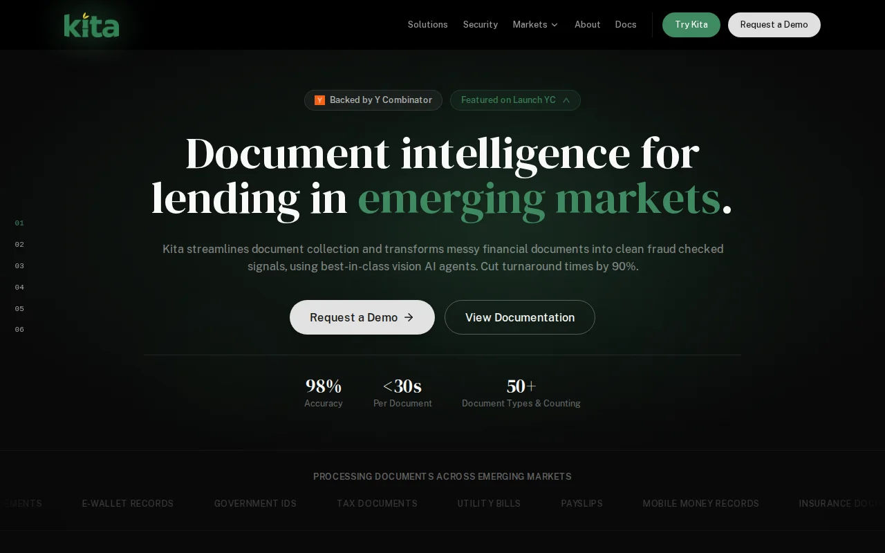 Kita (YC W26) – Automate credit review in emerging markets