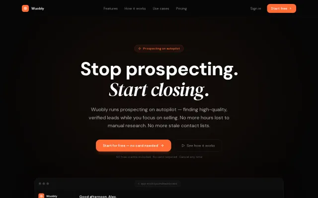 Wuobly – An AI agent that searches the live web for B2B leads