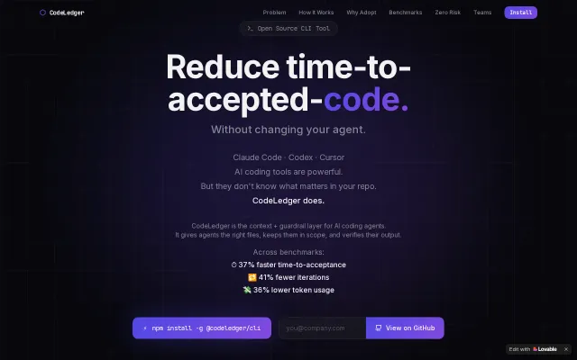 CodeLedger – deterministic context and guardrails for AI